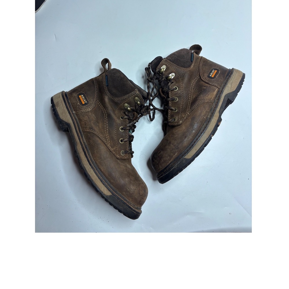 Ariat Mens 7B Composite Toe Waterproof Work Boots Brown Leather Workwear